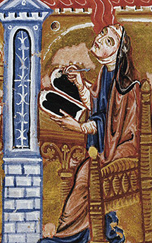 Image of Hildegard of Bingen to illustrate concept of divine inspiration